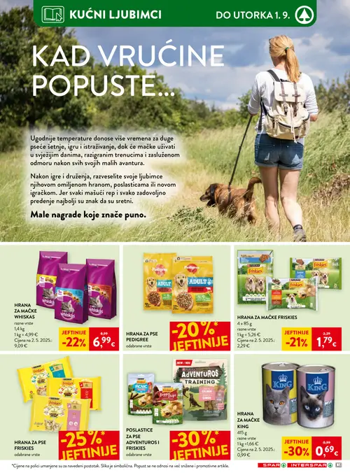 Spar katalog — stranica 25: King HRANA ZA MAČKE KING, Whiskas HRANA ZA MAČKE WHISKAS, Friskies HRANA ZA MAČKE FRISKIES (vrijedi 26. 08. 2026.–01. 09. 2026.)