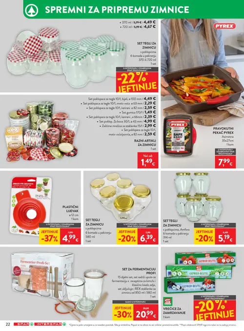 Spar katalog — stranica 28: Set tegli za zimnicu s poklopcima, Plastični lijevak, Set za fermentaciju PROFI, Set teglica za zimnicu s poklopcima (vrijedi 26. 08. 2026.–01. 09. 2026.)