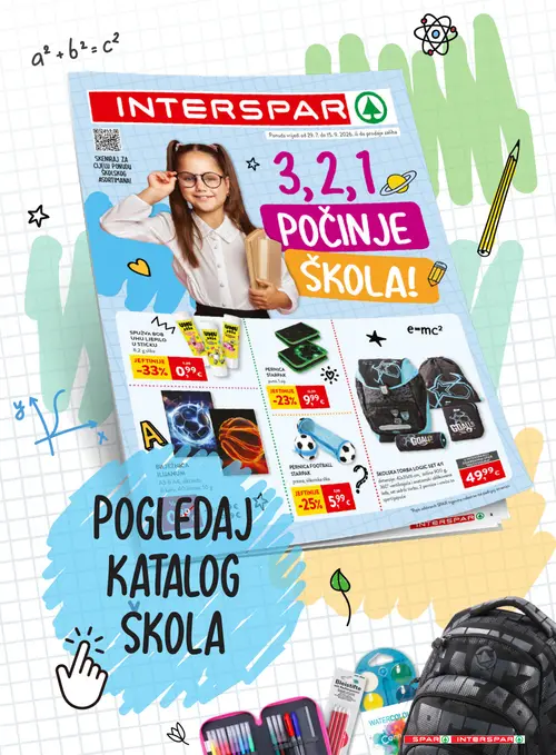 Spar katalog — stranica 7: UHU SPUŽVA BOB UHU LJEPILO U STICKU, PERNICA FOOTBALL STARPAK, PERNICA STARPAK, INTERSPAR ŠKOLSKA TORBA LOGIC SET 4/1 (vrijedi 26. 08. 2026.–01. 09. 2026.)
