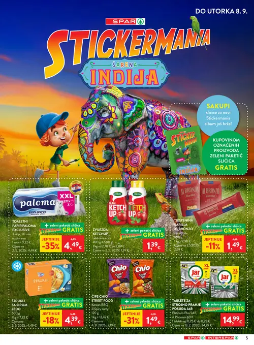 Spar katalog — stranica 6: Chio ČIPS CHIO STREET FOOD Korean BBQ ili Spicy curry, LEDO ŠTRUKLI SA SIROM LEDO, Barilla TjESTENINA BARILLA AL BRONZO, paloma PAPIR PALOMA EXCLUSIVE (vrijedi 02.09.–08.09.2026.)