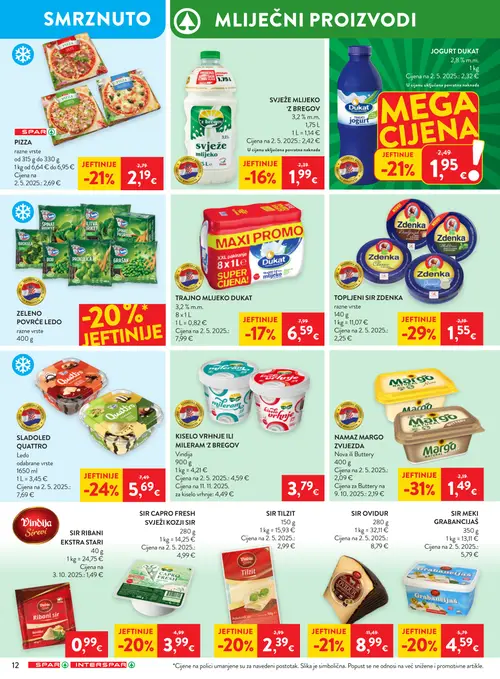 Spar katalog — stranica 18: Margo NAMAZ MARGO ZVIJEZDA, Zdenka TOPLJENI SIR ZDENKA razne vrste, Ledo SLADOLED QUATTRO, Dukat JOGURT DUKAT (vrijedi 09. 09. 2026.–15. 09. 2026.)