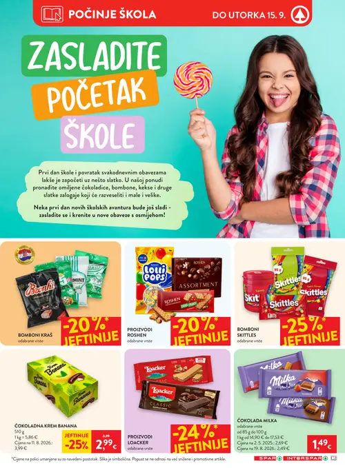 Spar katalog — stranica 20: Krem Banana čokoladna, Milka Čokolada Milka (vrijedi 09. 09. 2026.–15. 09. 2026.)
