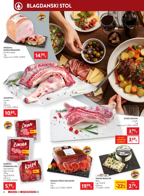 Spar katalog — stranica 4: SPAR PREMIUM NAMAZ BAKALAR, SVEŽI ODOJAK (vrijedi 12. 08. 2026.–18. 08. 2026.)