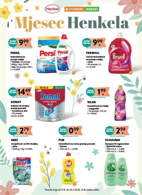 Studenac katalog — stranica 41: Persil, Persil, Perwoll Tekući deterdžent za pranje rublja, color, Somat Tablete za strojno pranje posuđa (vrijedi 08. 07. 2026.–14. 07. 2026.)