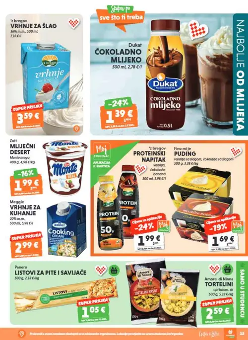 Studenac katalog — stranica 15: 'z bregov PROTEINSKI NAPITAK, Fino mi je MLIJEČNI PUDING (vrijedi 15. 07. 2026.–28. 07. 2026.)