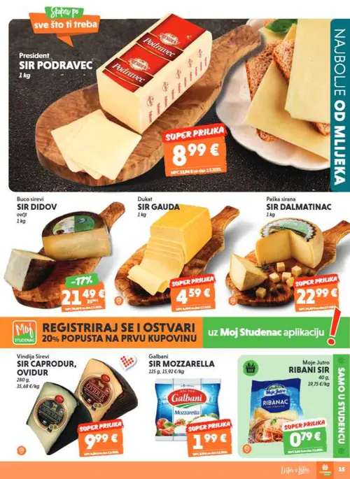 Studenac katalog — stranica 15: Buco sirevi SIR DIDOV ovčji (vrijedi 29. 07. 2026.–11. 08. 2026.)