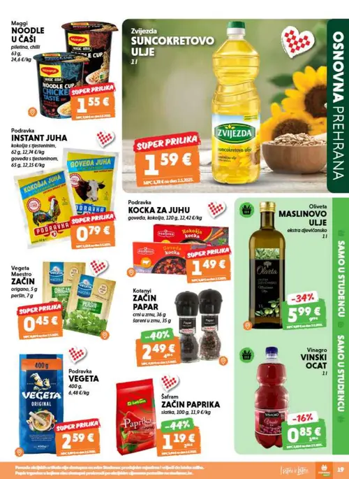 Studenac katalog — stranica 19: Zvijezda Zvijezda SUNCOKRETOVO ULJE (vrijedi 26. 08. 2026.–08. 09. 2026.)