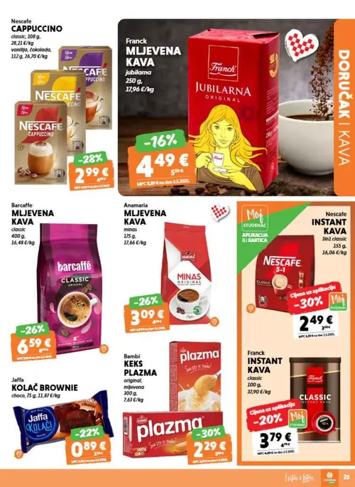 Studenac katalog — stranica 25: Nescafe Nescafe INSTANT KAVA 3in1 classic, Franck Franck INSTANT KAVA classic, Franck Franck MLJEVENA KAVA jubilama, Nescafe Nescafe CAPPUCCINO classic (vrijedi 26. 08. 2026.–08. 09. 2026.)