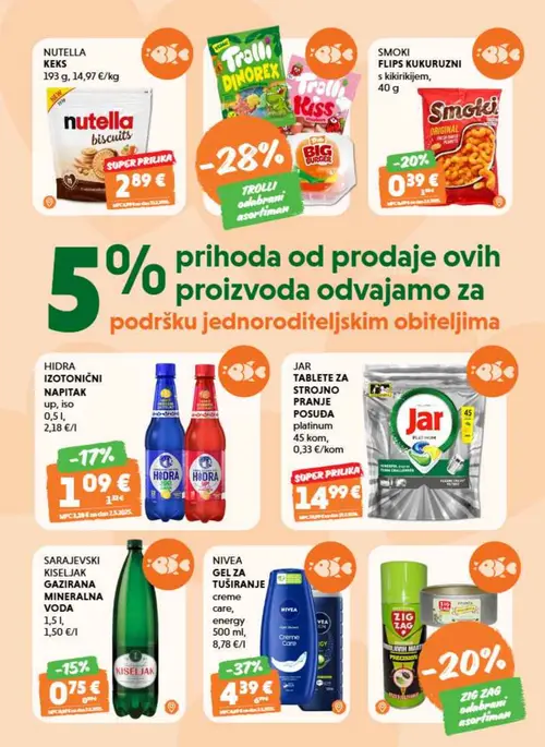 Studenac katalog — stranica 4: HIDRA IZOTONIČNI NAPITAK up, iso, JAR TABLETE ZA STROJNO PRANJE POSUĐA platinum, NUTELLA KEKS, TROLLI DINOREX (vrijedi 09. 09. 2026.–15. 09. 2026.)