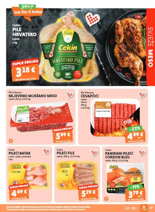 Studenac katalog — stranica 13: Cekin Panirani pileći cordon bleu (vrijedi 16. 09. 2026.–22. 09. 2026.)