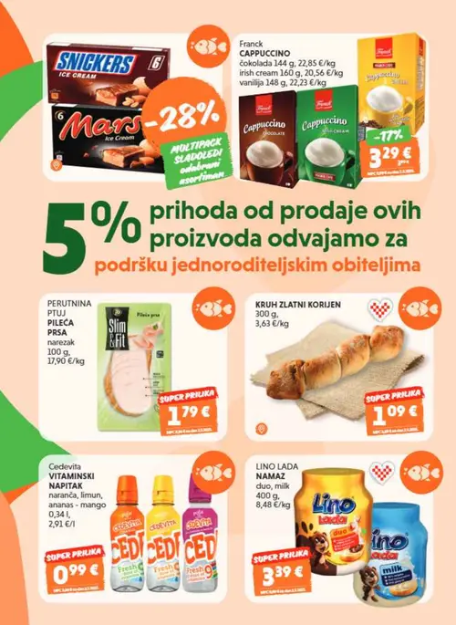 Studenac katalog — stranica 3: LINO LADA milk, LINO LADA NAMAZ duo, milk, Cedevita VITAMINSKI NAPITAK, Cedevita VITAMINSKI NAPITAK naranča, limun, ananas - mango (vrijedi 23. 09. 2026.–06. 10. 2026.)