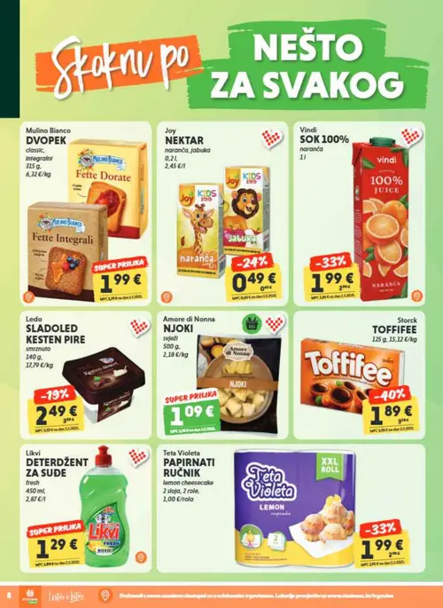Studenac katalog — stranica 8: Storck TOFFIFEE, Vindi SOK 100% naranača, Teta Violeta PAPIRNATI RUČNIK lemon cheesecake, Joy NEKTAR naranča, jabuka (vrijedi 23. 09. 2026.–06. 10. 2026.)