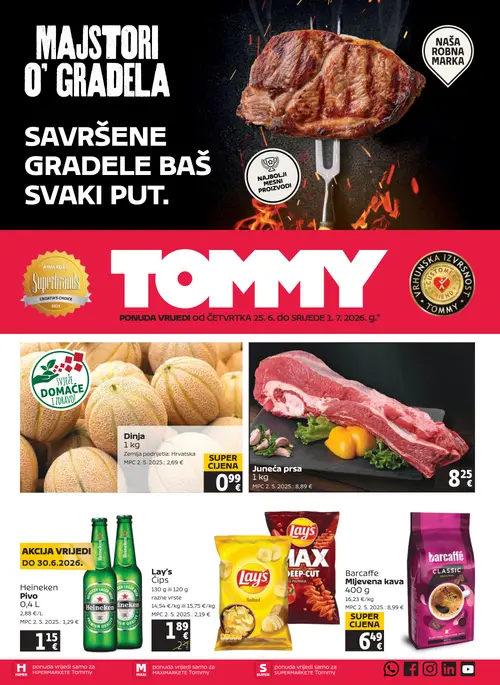 Tommy katalog — stranica 1: Heineken Heineken Pivo, Lay's Lay's Čips (vrijedi 25. 06. 2026.–01. 07. 2026.)