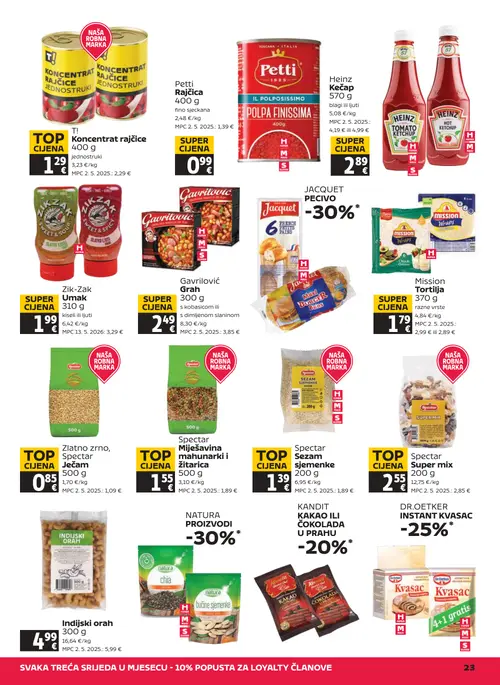 Tommy katalog — stranica 23: Spectar Miješavina mahunarki i žitarica, T! Koncentrat rajčice jednostruki, Petti Rajčica 400 g, Heinz Kečap 570 g (vrijedi 09. 07. 2026.–15. 07. 2026.)