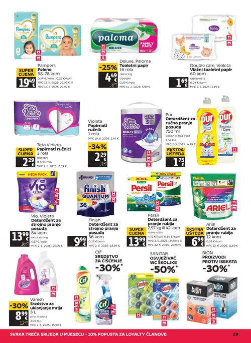 Tommy katalog — stranica 29: Teta Violeta Teta Violeta Papirnati ručnici, Violeta Violeta Papirnati ručnici, Vanish Vanish Sredstvo za uklanjanje mrlja, Paloma Deluxe, Paloma Toaletni papir (vrijedi 09. 07. 2026.–15. 07. 2026.)