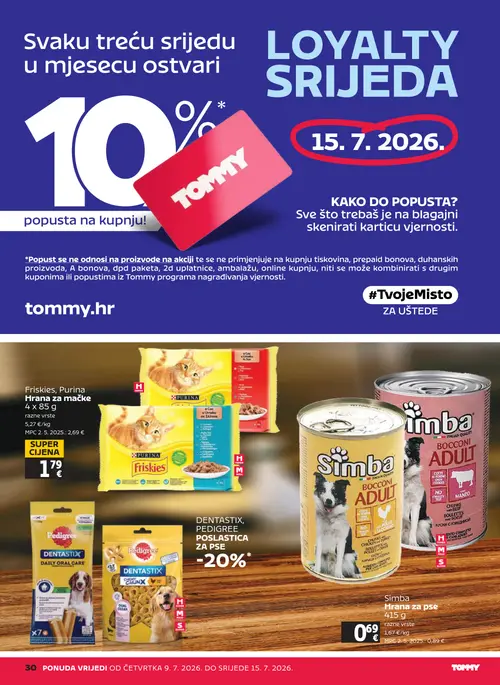 Tommy katalog — stranica 30: Friskies Friskies, Purina Hrana za mačke 4 x 85 g razne vrste, Simba Simba Hrana za pse 415 g razne vrste (vrijedi 09. 07. 2026.–15. 07. 2026.)