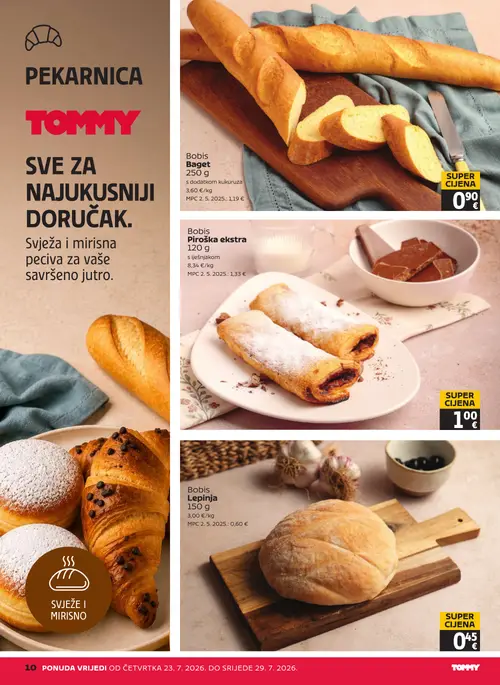 Tommy katalog — stranica 10: Bobis Bobis Baget, Bobis Bobis Piroška ekstra, Bobis Bobis Lepinja (vrijedi 23. 07. 2026.–29. 07. 2026.)