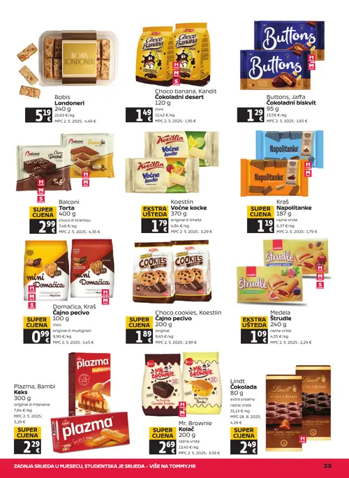 Tommy katalog — stranica 23: Lindt Čokolada (vrijedi 23. 07. 2026.–29. 07. 2026.)