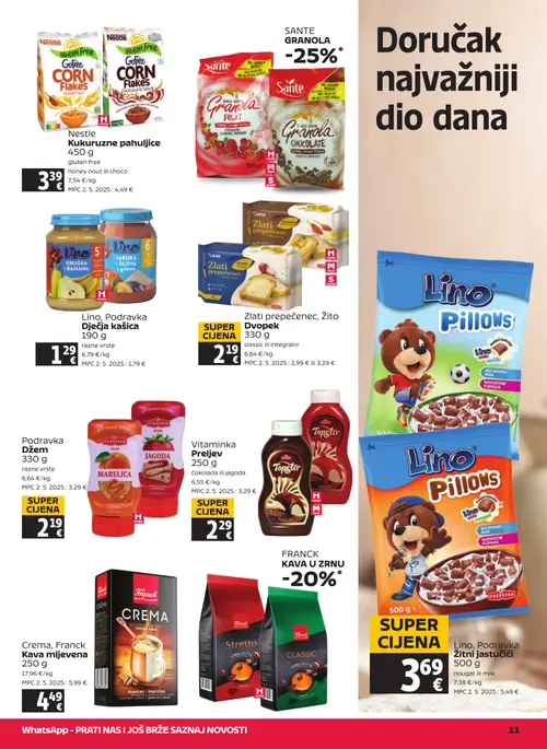 Tommy katalog — stranica 11: Žito Žito Zlatne prepečene, Podravka Podravka Džem, Lino Lino Podravka Žitni jastučići, Vitaminka Vitaminka Preljev (vrijedi 06. 08. 2026.–12. 08. 2026.)