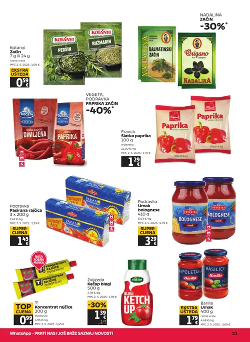 Tommy katalog — stranica 21: Zvijezda Zvijezda Kečap blagi, Kotanyi Kotanyi Začin, Vegeta Vegeta Slatka paprika dimljena, Vegeta Vegeta Slatka paprika (vrijedi 06. 08. 2026.–12. 08. 2026.)