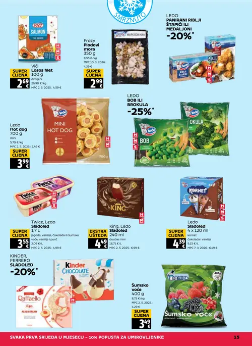 Tommy katalog — stranica 15: Viči Viči Losos filet, Frozy Plodovi mora, Ledo Ledo Hot dog, Ledo Ledo Bob ili Brokula (vrijedi 27. 08. 2026.–02. 09. 2026.)
