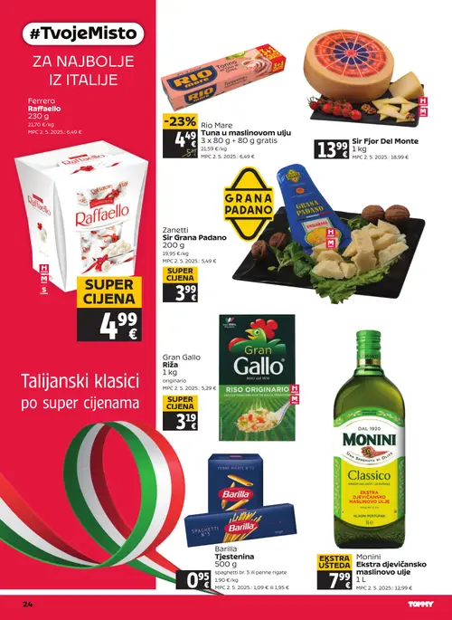 Tommy katalog — stranica 24: Rio Mare Tunjevina u maslinovom ulju, Monini Ekstra djevicansko maslinovo ulje (vrijedi 03. 09. 2026.–09. 09. 2026.)