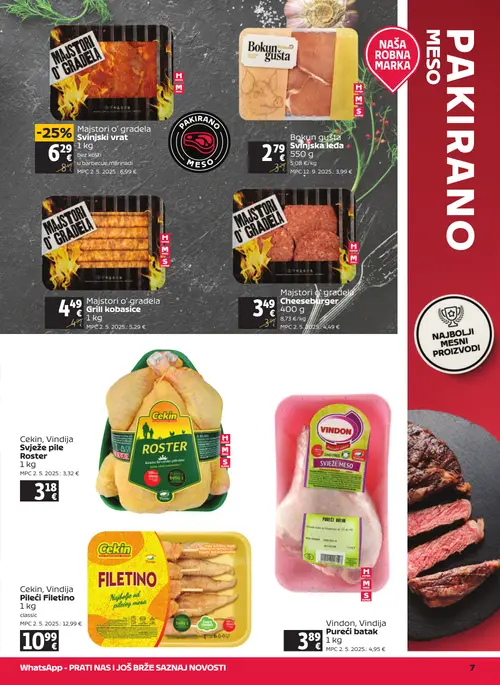 Tommy katalog — stranica 7: Majstori o' gradela Svinjski vrat, Vindon, Vindija Pureći batak, Cekin, Vindija Pileći Filetino, Bokun gušta Svinjska leđa (vrijedi 03. 09. 2026.–09. 09. 2026.)