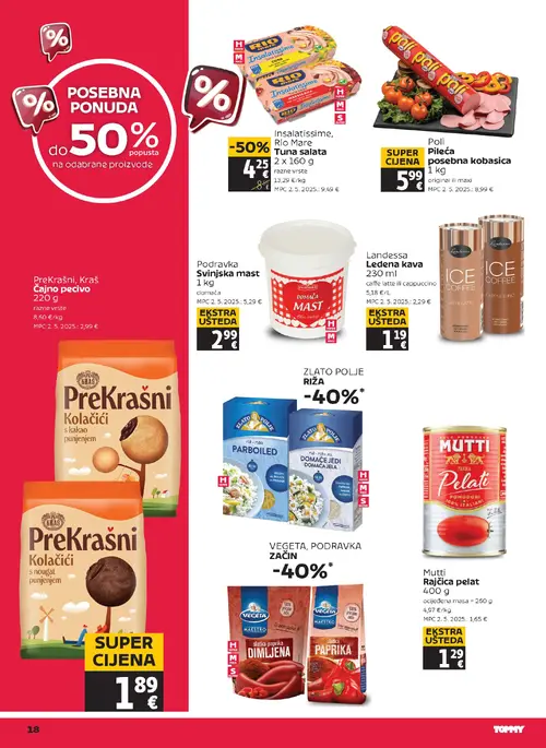 Tommy katalog — stranica 18: Landessa Ledena kava, Poli Pileća posebna kobasica, Rio Mare Insalatissime, Rio Mare Tuna salata, Podravka Svinskja mast (vrijedi 17. 09. 2026.–23. 09. 2026.)