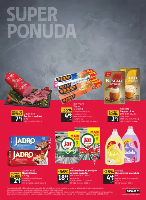 Tommy katalog — stranica 32: Jar Deterdžent za strojno pranje posuđa, Gavrilović Šunka u ovitku, Rio mare Tuna u maslinovom ulju ili u vlastitom soku, Nescafe Cappuccino (vrijedi 24. 09. 2026.–30. 09. 2026.)
