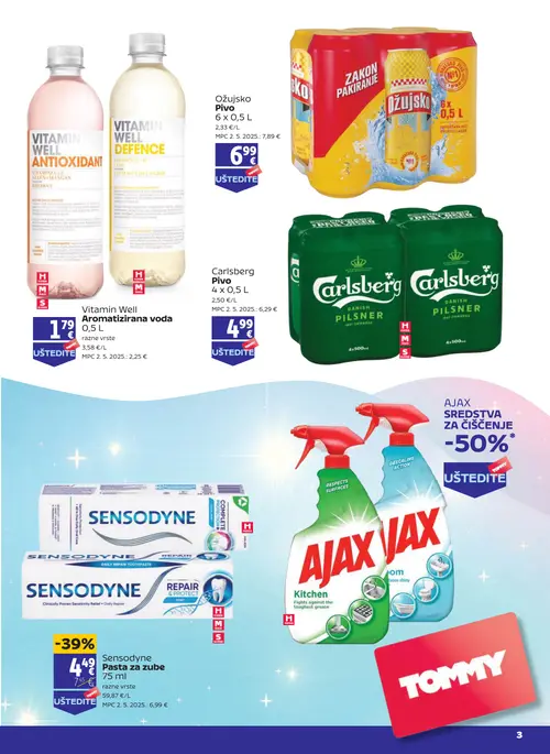 Tommy katalog — stranica 2: Sensodyne Pasta za zube, Carlsberg Pivo, Vitamin Well Antioxidant breskva, Ožujsko Pivo (vrijedi 10. 09. 2026.–16. 09. 2026.)