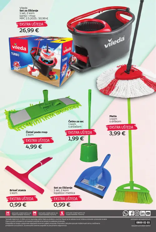 Tommy katalog — stranica 6: Vileda Set za čišćenje, Čistač poda mop, četka za wc, Metla (vrijedi 20. 08. 2026.–13. 09. 2026.)