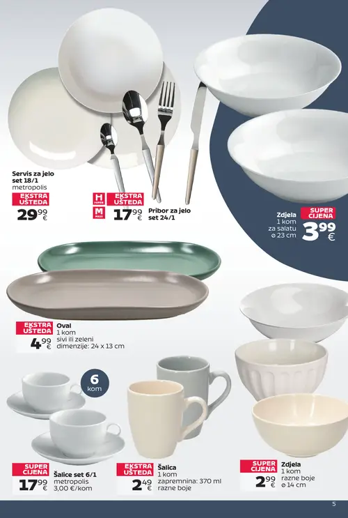 Tommy katalog — stranica 5: Zdjelica, Šalica, metropolis Šalice set 6/1, Oval (vrijedi 14. 09. 2026.–27. 09. 2026.)