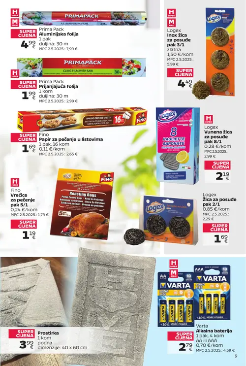 Tommy katalog — stranica 9: Varta Alkalna baterija, PRIMAPACK Prima Pack Aluminijska folija, Fino Papir za pečenje u listovima, Fino Vrećice za pečenje (vrijedi 14. 09. 2026.–27. 09. 2026.)