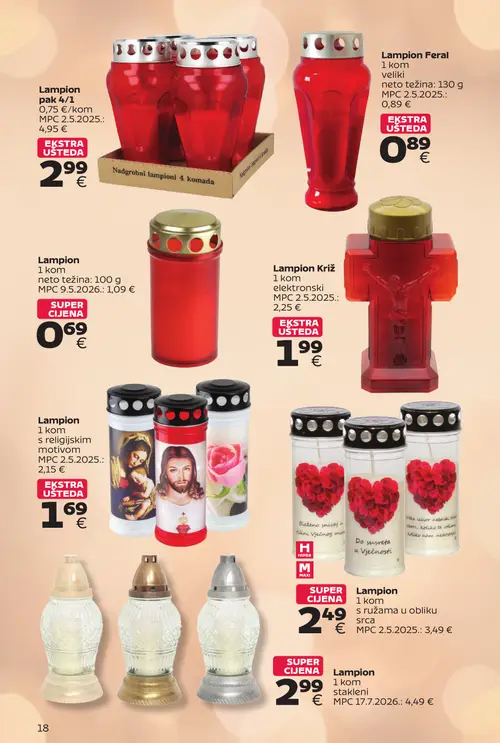 Tommy katalog — stranica 18: Lampion pak 4/1, Lampion, Lampion stakleni, Lampion s ružama u obliku srca (vrijedi 28. 09. 2026.–11. 10. 2026.)