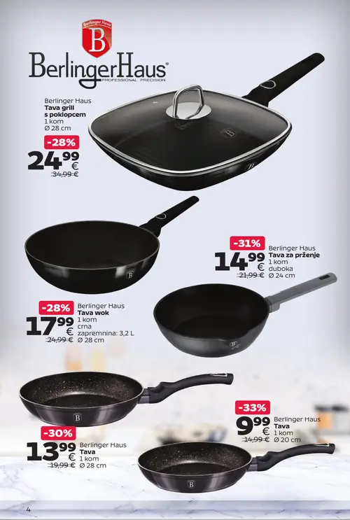 Tommy katalog — stranica 4: Berlinger Haus Tava, Berlinger Haus Tava za prženje, Berlinger Haus Tava, Berlinger Haus Tava grill s poklopcem (vrijedi 28. 09. 2026.–11. 10. 2026.)