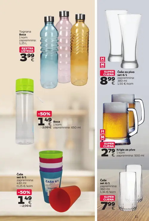 Tommy katalog — stranica 11: Boca, Čaše set 6/1, H HIPER M MAXI Krigla za pivo, Čaše set 6/1 (vrijedi 12.10.–01.11.2026.)