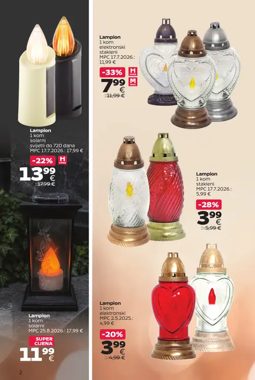 Tommy katalog — stranica 2: Lampion stakleni, Lampion elektronski stakleni, Lampion solarni, Lampion elektronski (vrijedi 12.10.–01.11.2026.)
