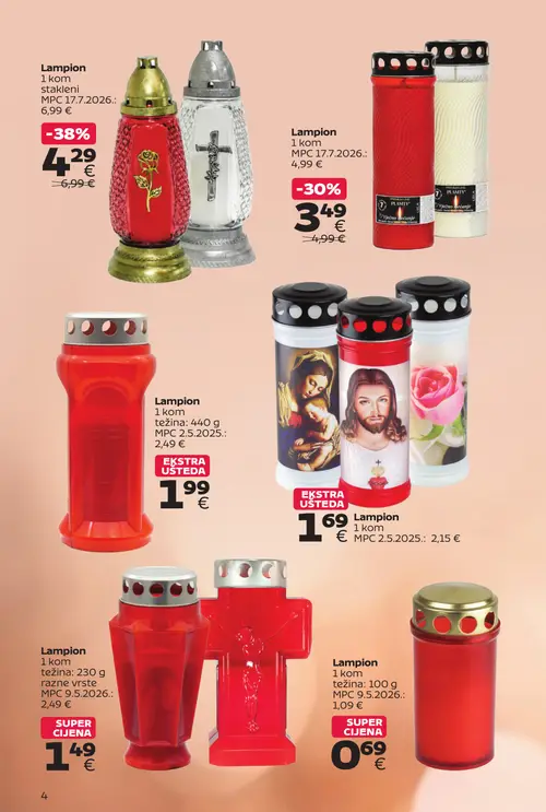 Tommy katalog — stranica 4: Lampione razne vrste, Lampione stakleni, Lampione, Lampione (vrijedi 12.10.–01.11.2026.)