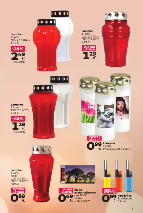 Tommy katalog — stranica 5: Lampion, Lampion, Šibice za domaćinstvo, Lampion (vrijedi 12.10.–01.11.2026.)
