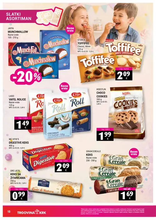 Trgovina-krk katalog — stranica 10: STORCK TOFFIFEE Classic, White, LAGO VAFFEL ROLICE, KOESTLIN Choco Cookies, MC VITIE'S DIGESTIVE KEKS (vrijedi 16. 09. 2026.–30. 09. 2026.)