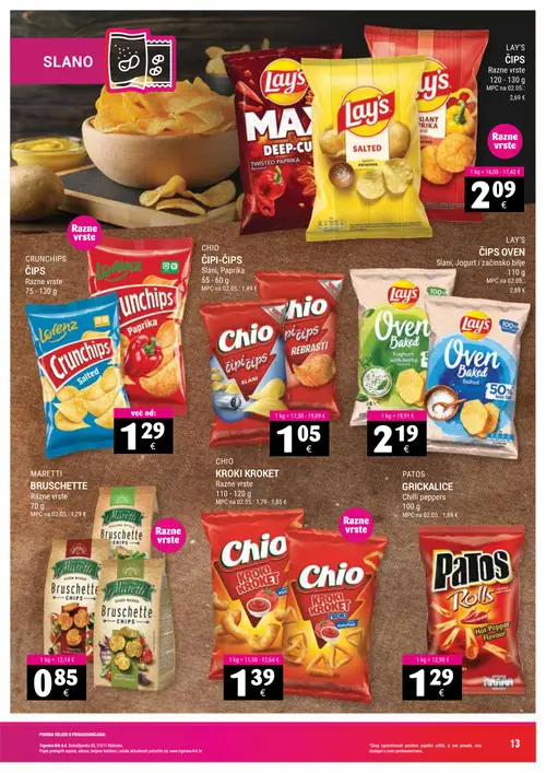 Trgovina-krk katalog — stranica 13: LAY'S ČIPS, CHIO ČIPS, LAY'S ČIPS OVEN, Crunchips (vrijedi 16. 09. 2026.–30. 09. 2026.)