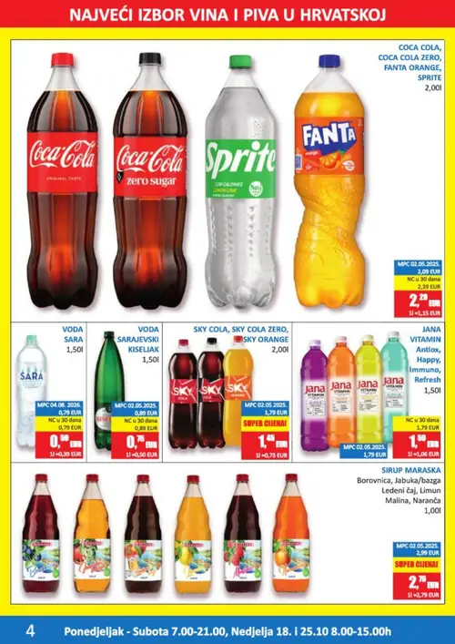 Vrutak katalog — stranica 4: Fanta Orange, Sprite, Coca Cola, Coca Cola Zero (vrijedi 12.10.–25.10.2026.)