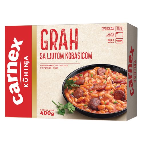 Carnex Grah s ljutom kobasicom 400g