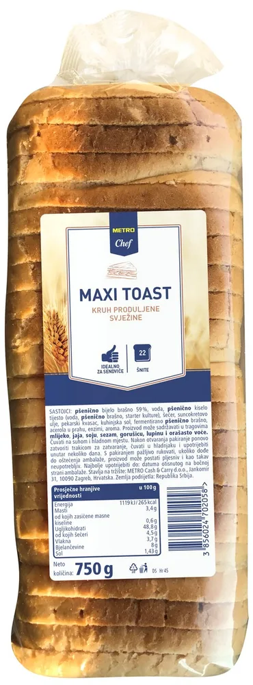 750G MC MAXI TOAST