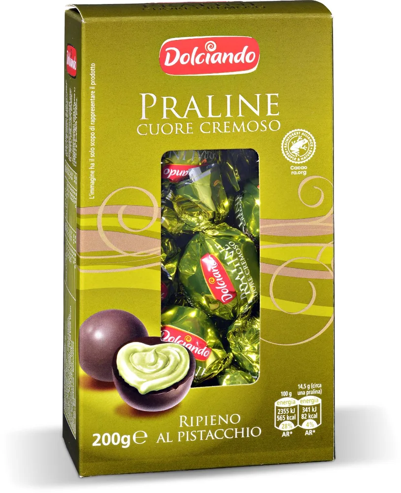 PRALINE ČOKOLADNE S PISTACIJ. 200g