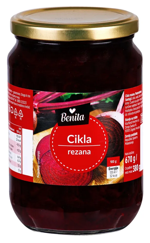 Benita Cikla rezana 670g/380g_OC