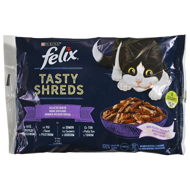 Hrana za mačke Felix Tasty Shreds meso i riba 4x80g