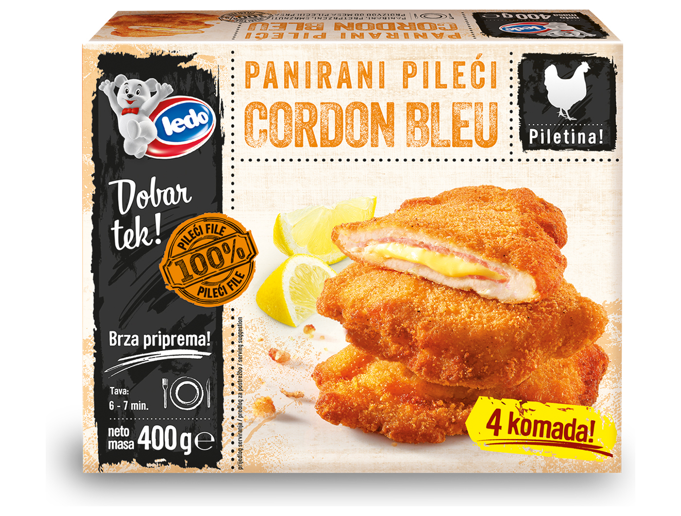 Panirani pileći Cordon Bleu