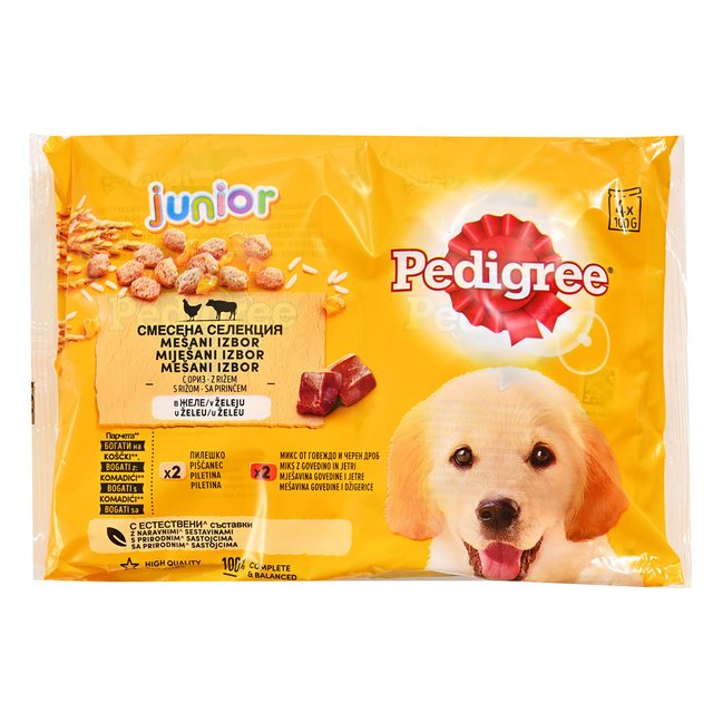 Pedigree Junior piletina, govedina, riža 4x100g
