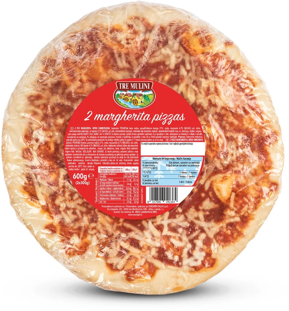 PIZZA MARGHERITA 2kom 600g